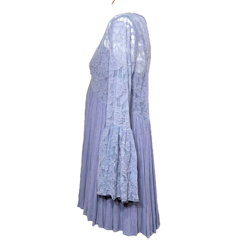 SOLD-Free People Embroidered Lace Crinkle Tunic Dress - Picture 3 of 13